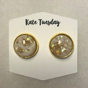 Kate Tuesday Jewelry - Gold Fleck Stud Earrings - Brand New Kate Tuesday Jewelry - Gold Fleck Stud Earrings - Brand New